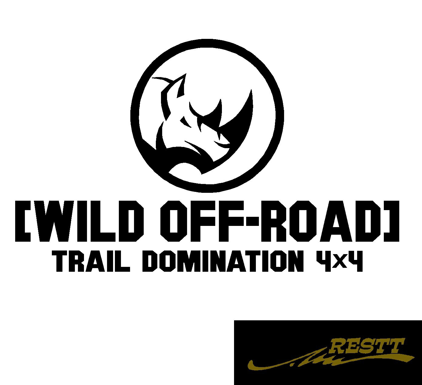 WILD OFF-ROAD Trail Domination 4×4　サイ　ロゴ　ver.2　文字　イラスト　カッティングステッカー　小サイズ　車　ステッカー　かっこいい　ステッカー　かわいい　デザイン　自動車　バイク　ステッカー　リアガラス　個性派　アピール