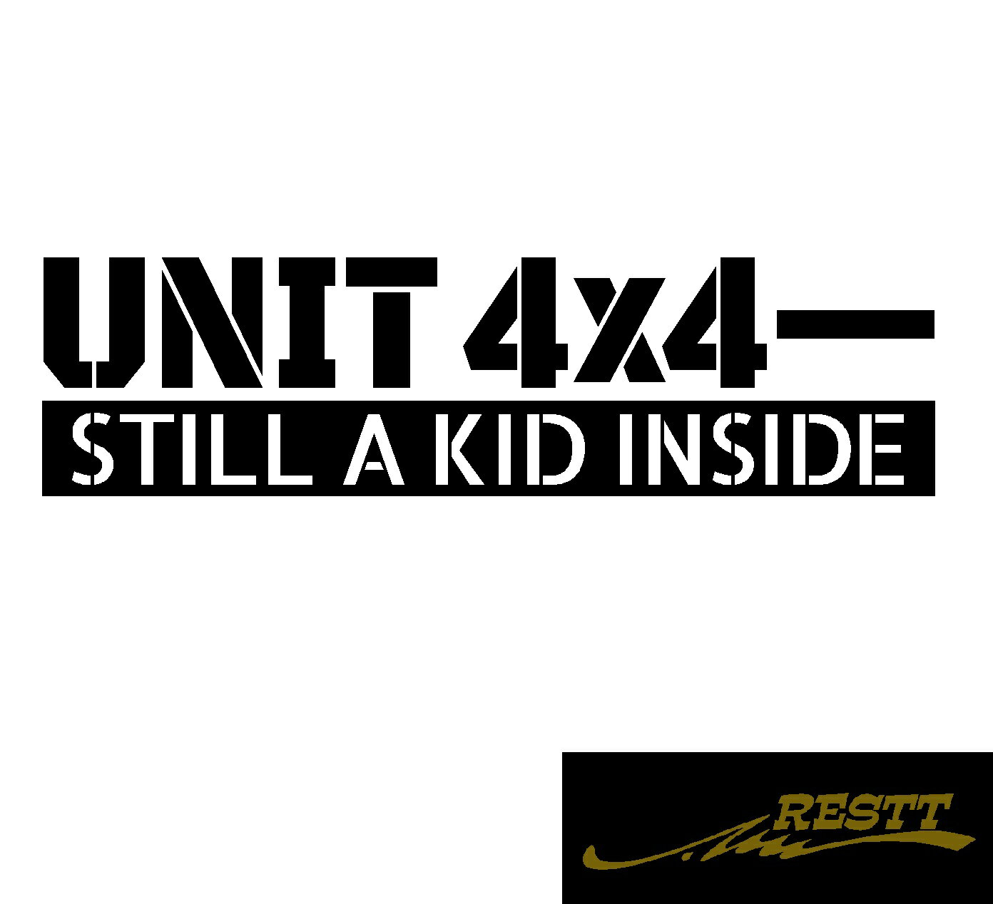 【送料無料】 UNIT 4×4 STILL A KID INSIDE ロゴ 文字 カッティングステッカー 特大サイズ おしゃれデザイン ドレスアップ 車 ステッカー かっこいい アピール スポコン 心はまだ子ども ドライバー 趣味 子供 大人