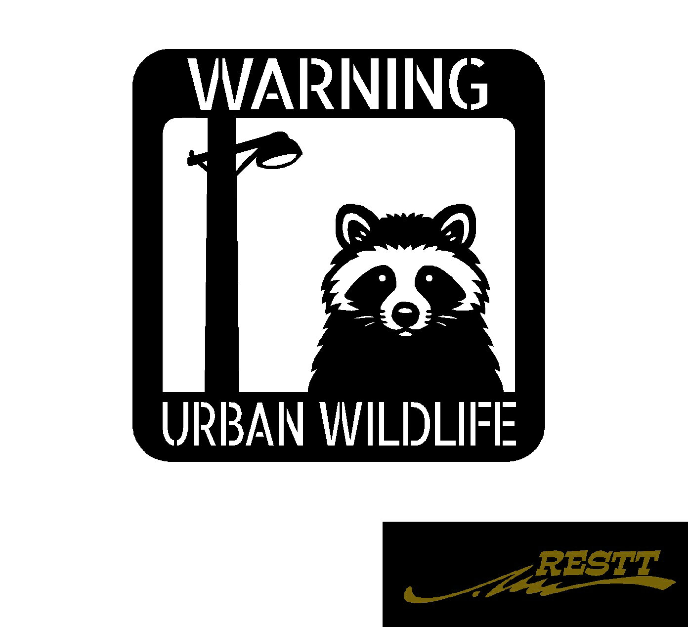 Rakuten - 【送料無料】 WARNING URBAN WILDLIFE タヌキ ロゴ 文字 カッティングステッカー 特大サイズ おしゃれデザイン ドレスアップ 車 ステッカー かっこいい アピール ワーニング 危険 ワイルド