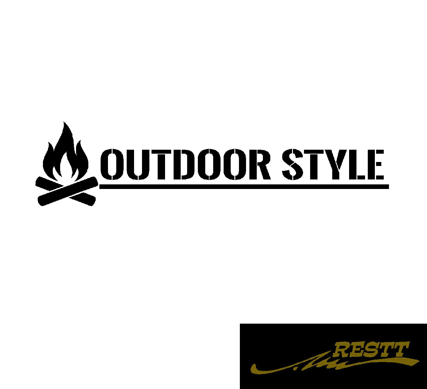 Rakuten - OUTDOOR STYLE アウトドアスタイル ロゴ 文字 カッティングステッカー 大サイズ おしゃれデザイン ドレスアップ 車 ステッカー かっこいい キャンプ キャンパー 必見 グッズ バイク 二輪