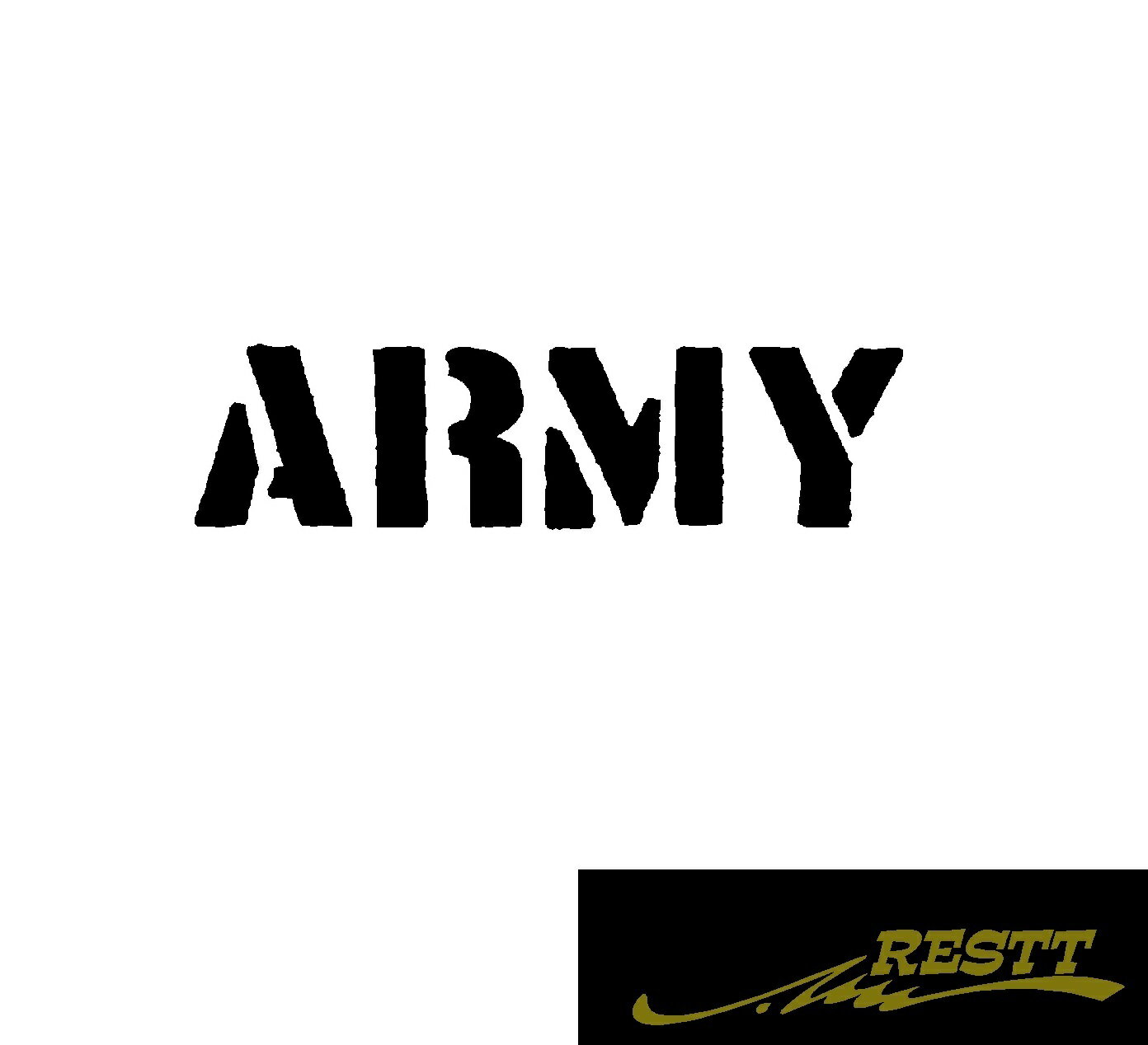 アーミー　文字　カッティングステッカー　大サイズ