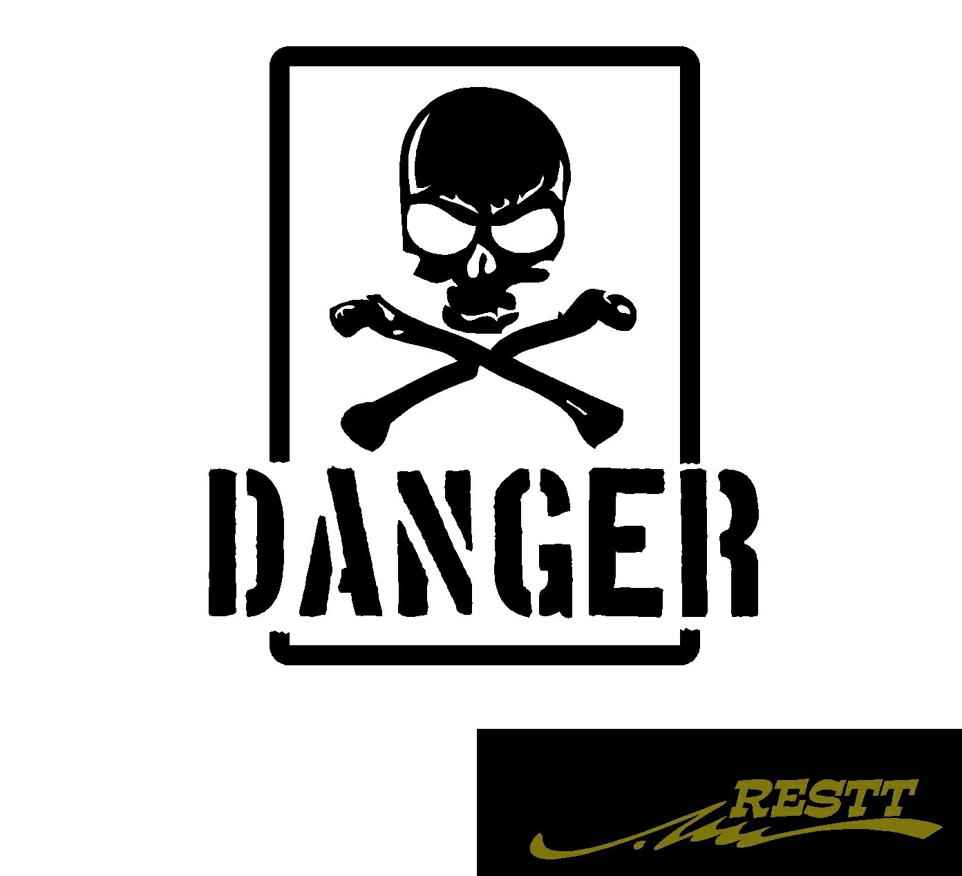 Rakuten - Danger　ドクロ　ロゴ　カッティングステッカー　大サイズ