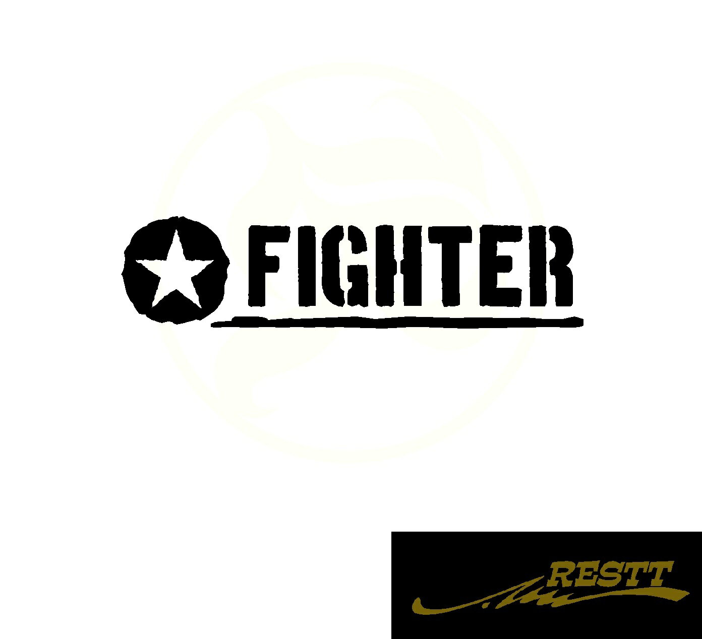 ファイター　星　ロゴ　カッティングステッカー　大サイズ　ミリタリー　かっこいい　おしゃれ　デザイン　ドレスアップ　車　バイク　リアガラス　マーク