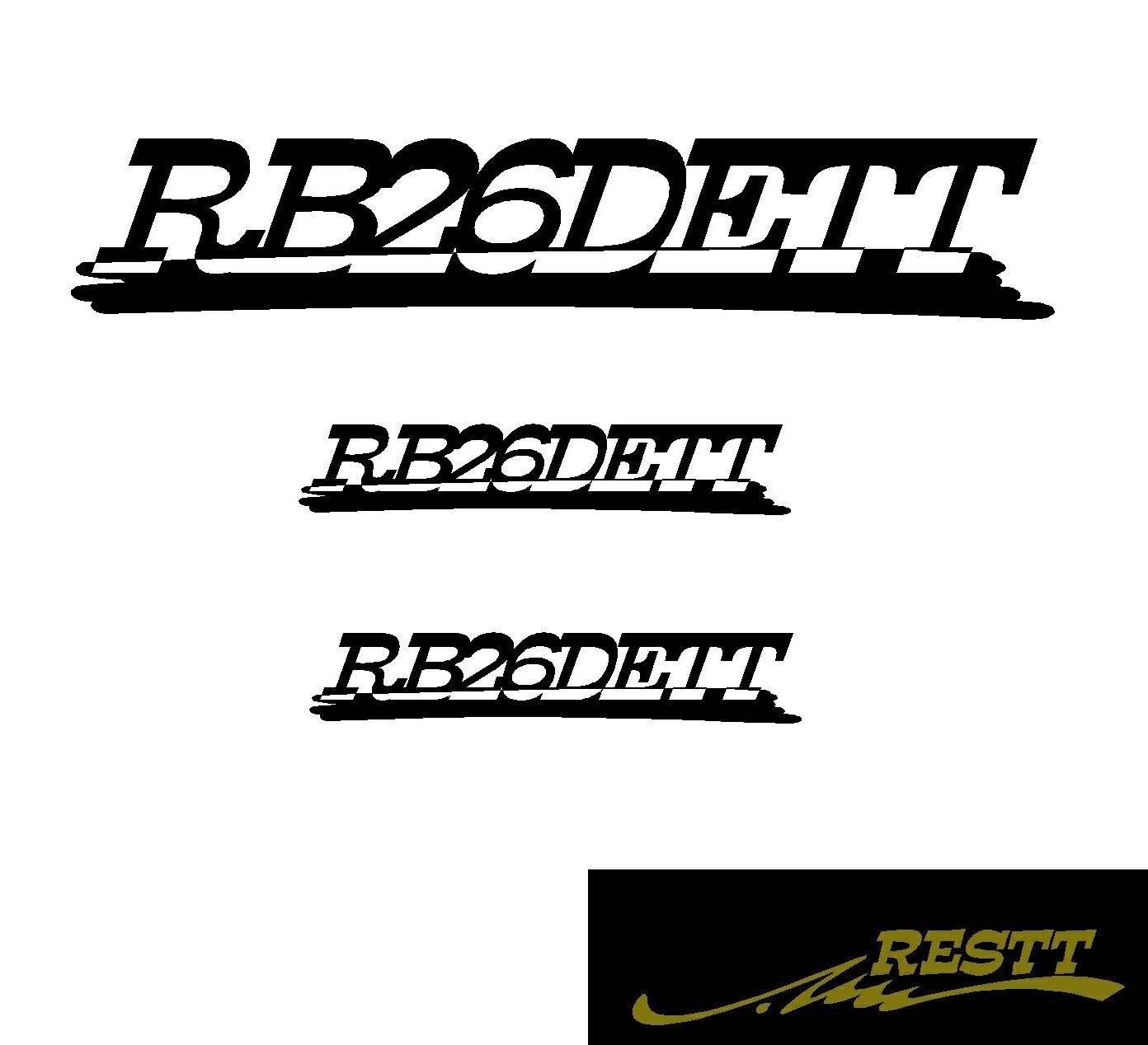 Rakuten - 日産　RB26DETT　ロゴ　(大1枚・小2枚)　カッティングステッカー