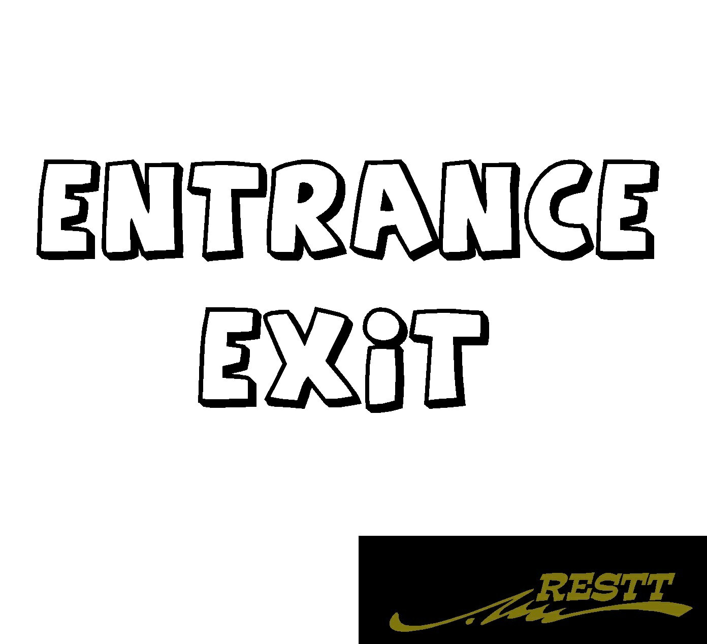 入口・出口　英語ver.3　カッティングステッカー　小サイズ