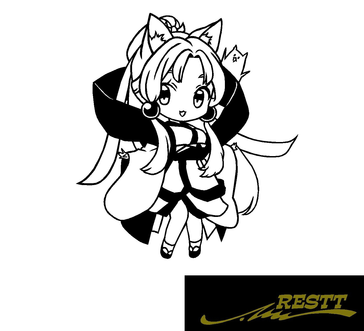 東北イタコ デフォルメ ver.2 カッティングステッカー 小サイズ