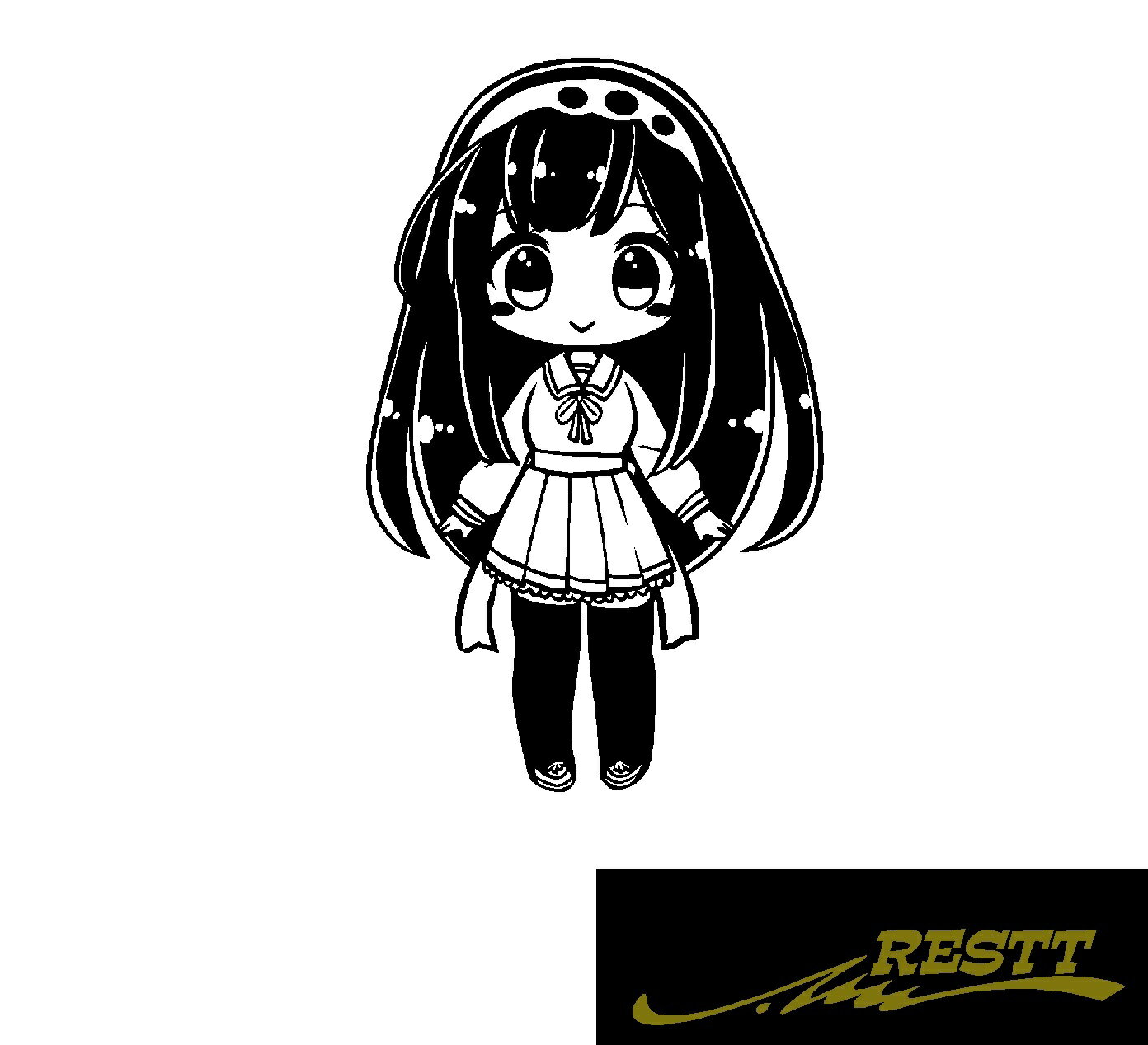 東北ずん子　デフォルメ　ver.5　カッティングステッカー　中サイズ