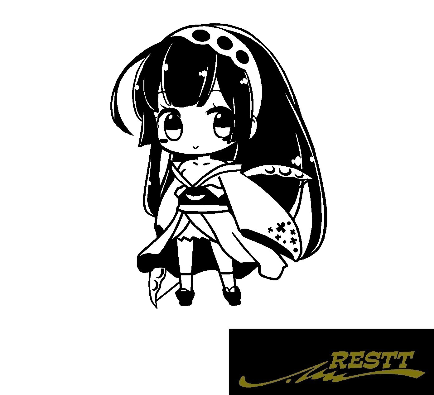 東北ずん子　デフォルメ　ver.9　カッティングステッカー　中サイズ