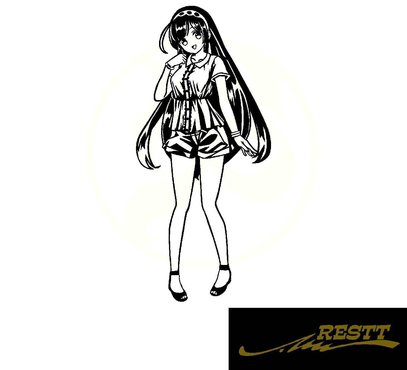 東北ずん子　イラスト　ver.私服　カッティングステッカー　小サイズ　東北地方　萌えキャラ　痛車　ド..