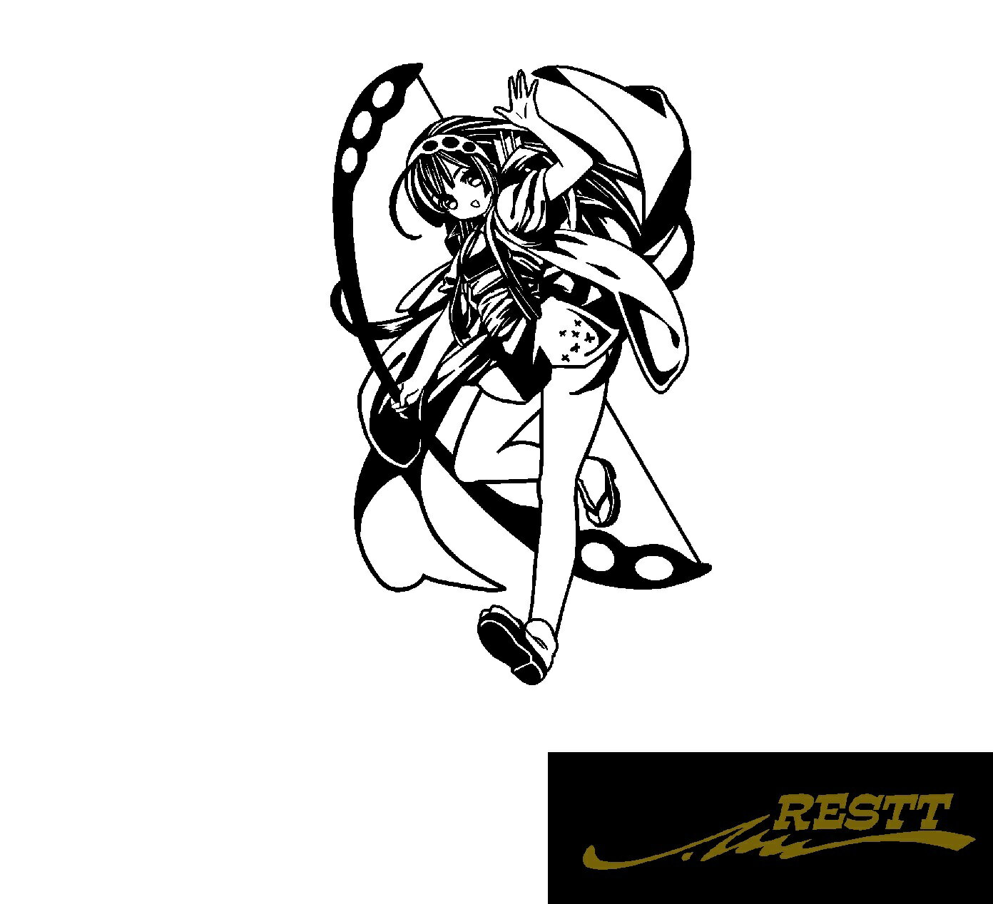 Rakuten - 東北ずん子　イラスト　ver.9　カッティングステッカー　大サイズ　東北地方　萌えキャラ　痛車　ドレスアップ　かわいい　おしゃれ　デザイン　車　バイク　自転車　URL
