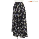 【極美品】CELINE セリーヌ 2J368385P 花柄 フラワープリント サンバースト プリーツ 二重裾 ロング スカート 46982 【中古】