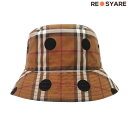 【美品】BURBERRY バーバリー 2023SS 8070471 ポルカドット チェック 水玉 バケット ハット 帽子 46833 【中古】