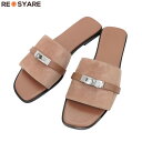 【未使用 サイズ41 メンズ】エルメス HERMES ジュリア Julia ケリー バックル レザー サンダル ライトブラウン 47397 【中古】