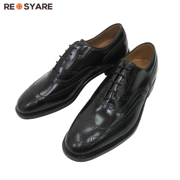 Rakuten - 【未使用 サイズ8.5】JOHNSTON & MURPHY メダリオン ウィングチップ レザー シューズ 26～26.5cm 黒 ブラック 47798【中古】