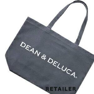 ♪#チャコールグレー Lサイズ【DEAN & DELUCA】ディーンアンドデルーカトートバッグ＜オリジナルトートバッグ＞＜コットン製＞＜ディーン&デルーカ＞