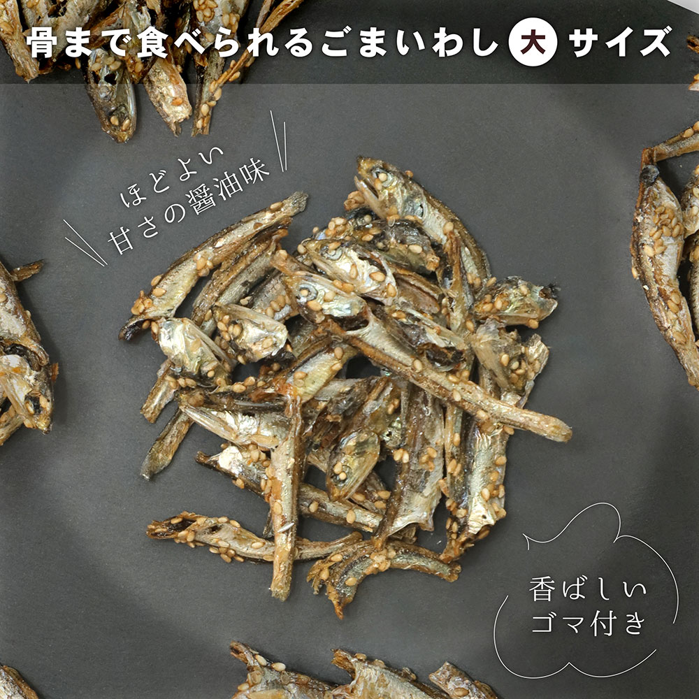 【レビューでクーポンGET】ごまいわし 大サイズ 250g 国産 煮干し 小魚 おやつ おつまみ お菓子 味楽堂