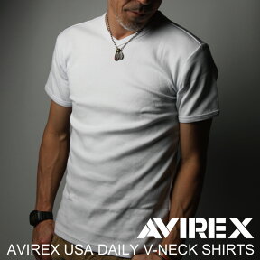 ★ポイント10倍★【送料無料】AVIREX アビレックス avirex アヴィレックス・Vネック Tシャツ カットソー Tシャツ メンズ レディース（6143501/617351)【クーポン対象外商品】