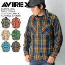 ★期間限定・ポイント10倍★【送料無料】AVIREX(アビレックス) アヴィレックス 【デイリーシリーズ】コットン チェック フランネル シャツ メンズ レディ...