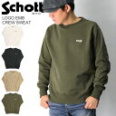 ★期間限定！最大20％OFFクーポン対象商品★【送料無料】Schott(ショット) ロゴ エンブレム クルーネック スエット トレーナー 裏毛 メンズ レディース