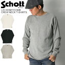 ★期間限定!ポイント10倍★【送料無料】Schott(ショット) ロングスリーブ ハニカム クルーネック Tシャツ ロンT ワッフル素材 カットソー メンズ レ...