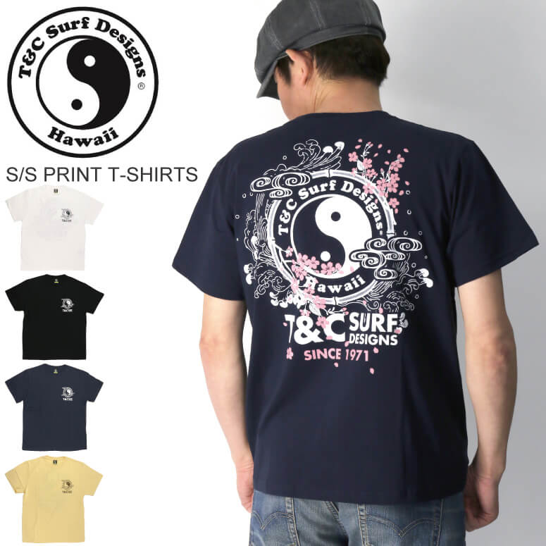 ★期間限定！最大20％OFFクーポン対象商品★T&C Surf Designs(（ティー＆シー）) タウン＆カントリー プリント Tシャツ サーファー Tシャツ ハワイアン Tシャツ サーフ デザイン メンズ レディース