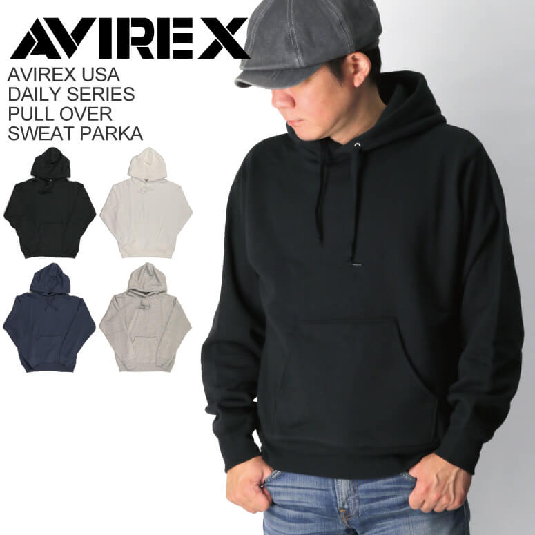 ★ポイント10倍★【送料無料】AVIREX(アビレックス) アヴィレックス デイリーシリーズ スウェット プルオーバー パーカー 裏起毛 メンズレディース【クー...