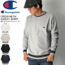 ★期間限定！最大20％OFFクーポン対象商品★【送料無料】Champion(チャンピオン) クルーネック スウェットシャツ 裏毛 トレーナー ライン入り メンズ レディース