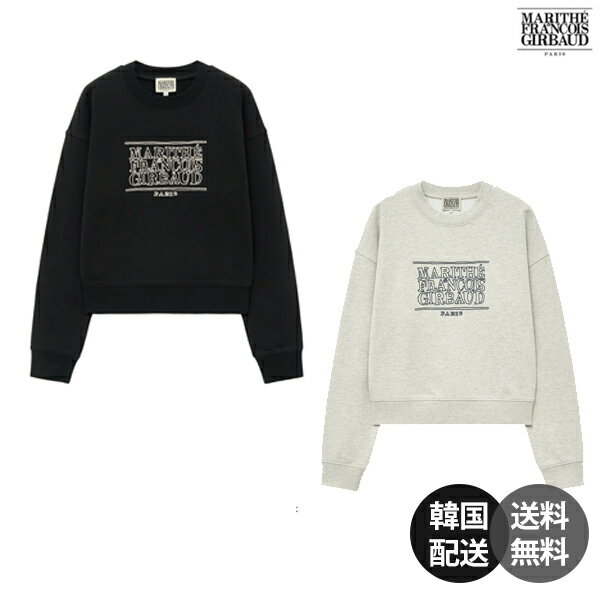 【韓国】Marithe Francois Girbaud W DOODLE CLASSIC LOGO CROP SWEATSHIRT クロップスウェット クロップ丈スウェット シャツ スウェットシャツ コットンポリエステル混紡【Marithe Francois Girbaud】