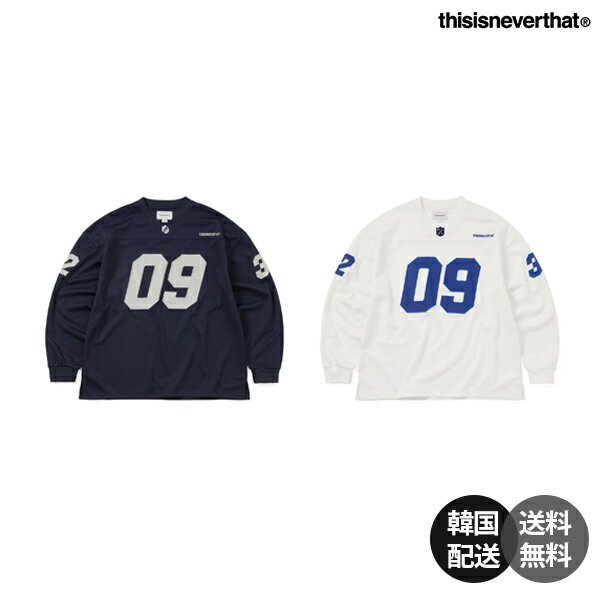 【韓国】thisisneverthat Football Jersey ディスイズネバーザット フットボール ジャージ 正規品 ゲームシャツ フットボールシャツ スポーツジャージ ポリエステル100% ネイビー ホワイト 紺 白 韓国ファッション【thisisneverthat】