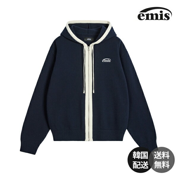 Rakuten - 【韓国】EMIS COLOR-BLOCK KNIT HOOD ZIP-UP エミス カラーブロック ニット フード ジップアップ 正規品 ニットパーカー ジップアップフーディー コットンニット 配色デザイン【emis】