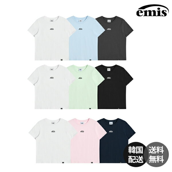 Rakuten - 【韓国】EMIS (W) 3Pack T-Shirt エミス 3パック Tシャツ 半袖 カットソー トップス ロゴT コットン100% 綿100 3枚組 セット パックT ホワイト ネイビー ピンク パステルブルー チャコール ミント ブラック【emis】