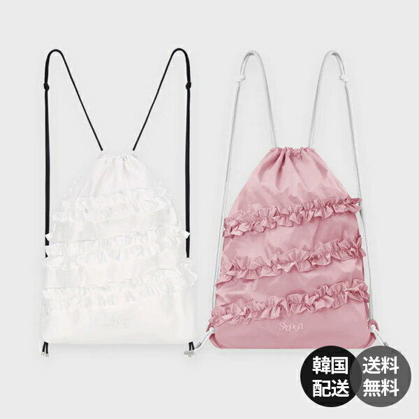 Rakuten - 【韓国】SINOON Ruffle String Bag シヌーン ラッフルバッグ ストリングバッグ ナイロンバッグ 軽い ショルダーバッグ 巾着バッグ 韓国ファッション 2026新作 バレコアスタイル【SINOON】