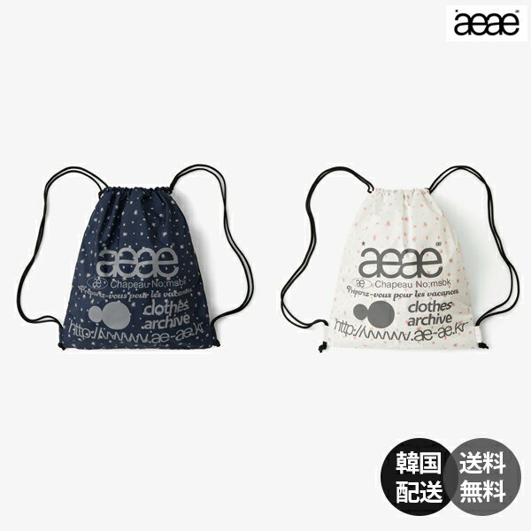 Rakuten - 【正規品】aeae WEB LOGO FLOWER GYM SACK エーイーエーイー ジムサック ナップサック バッグ 巾着 ランドリーバッグ 韓国ストリート ファッション Y2K フラワーロゴ 軽量 丈夫 旅行 サブバッグ【aeae】