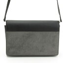 【アイシービー】ICB レザー ハラコ 2WAY クラッチ ショルダーバッグ ブラック×グレー 【中古】【鑑定済・正規品保証】27514
