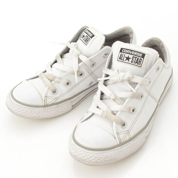 【スーパーセール 6/4〜開催】【ソノタ】 コンバース キッズ オールスター レザー スニーカー ホワイト 33 【中古】【鑑定済・正規品保証】64643
