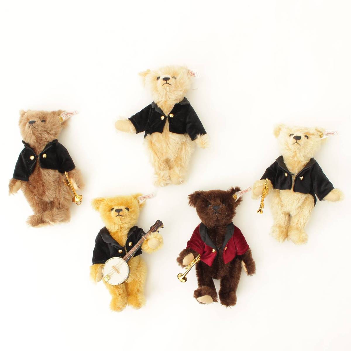 【ソノタ】　シュタイフ社製 ティディベア ×5体×『ミレニアム バンド ステージセット』 未使用【中古】【鑑定済・正規品保証】97069のサムネイル