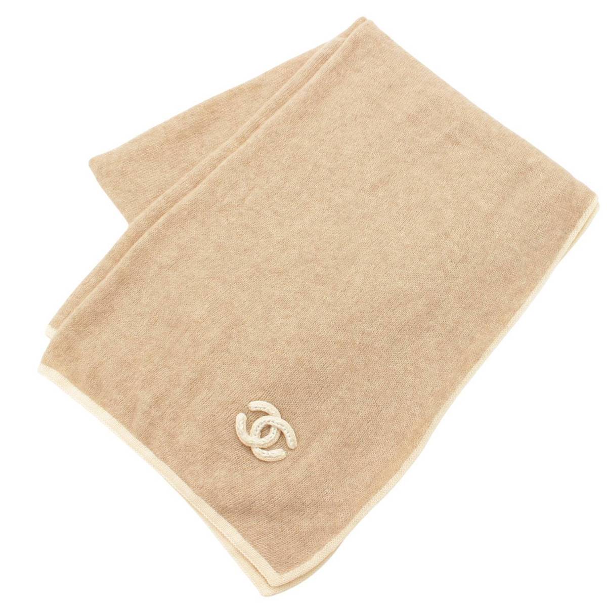 【シャネル】Chanel　ココマーク カシミヤ ストール マフラー ブラウン 【中古】【鑑定済・正規品保証】108712のサムネイル