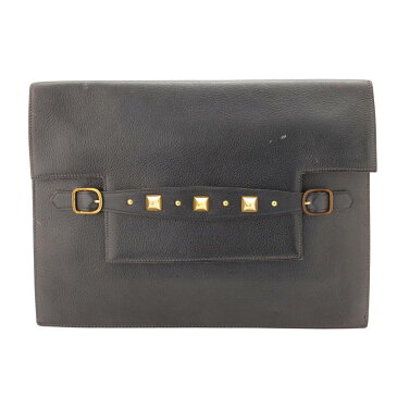 【エルメス】Hermes メドール クラッチバッグ ヴィンテージ スタッズ 〇N刻 ダークネイビー 【中古】【鑑定済・正規品保証】106478