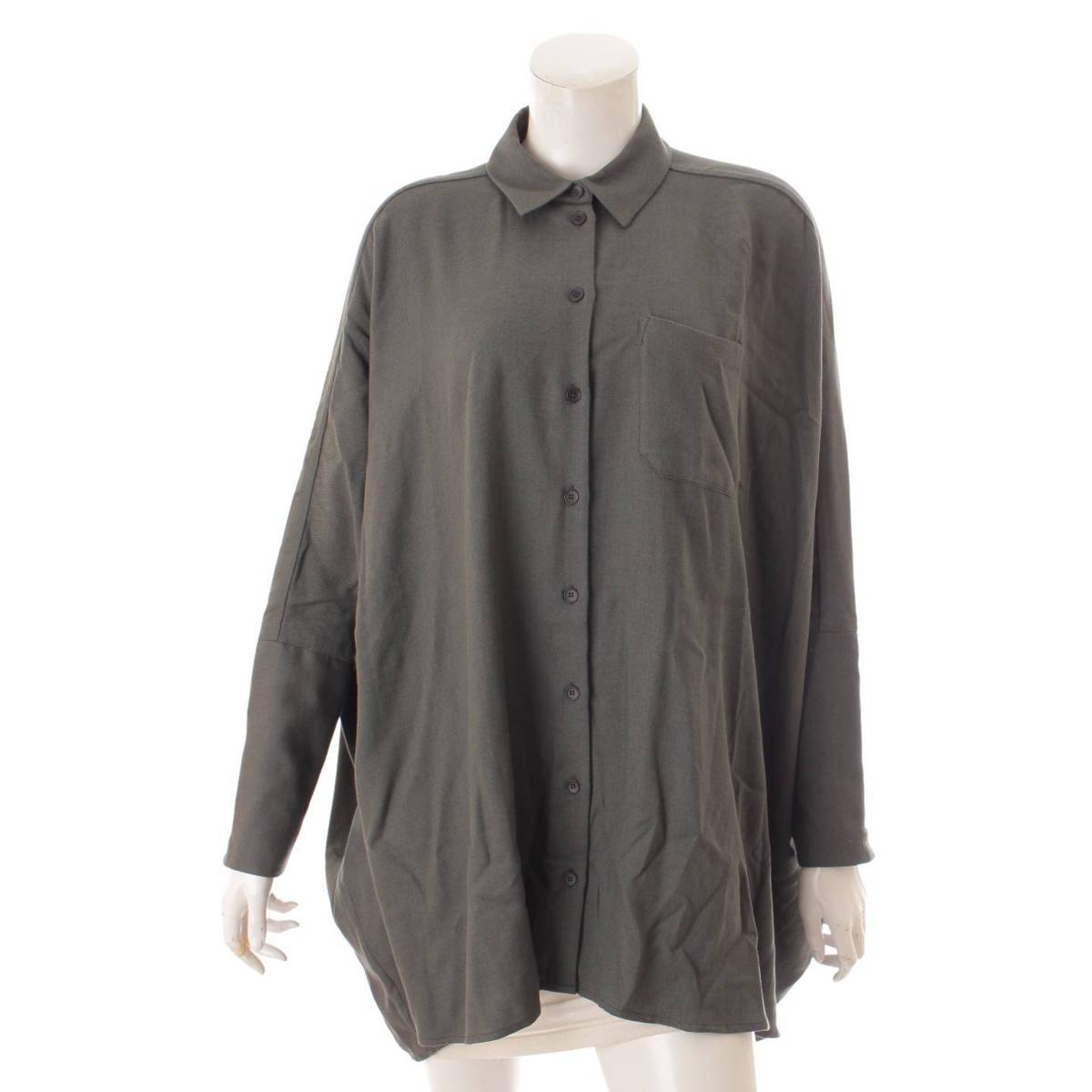 【メゾンマルジェラ】Maison Margiela　MM6 オーバーサイズ シャツ ブラウス カーキ M 【中古】【鑑定済・正規品保証】127989のサムネイル