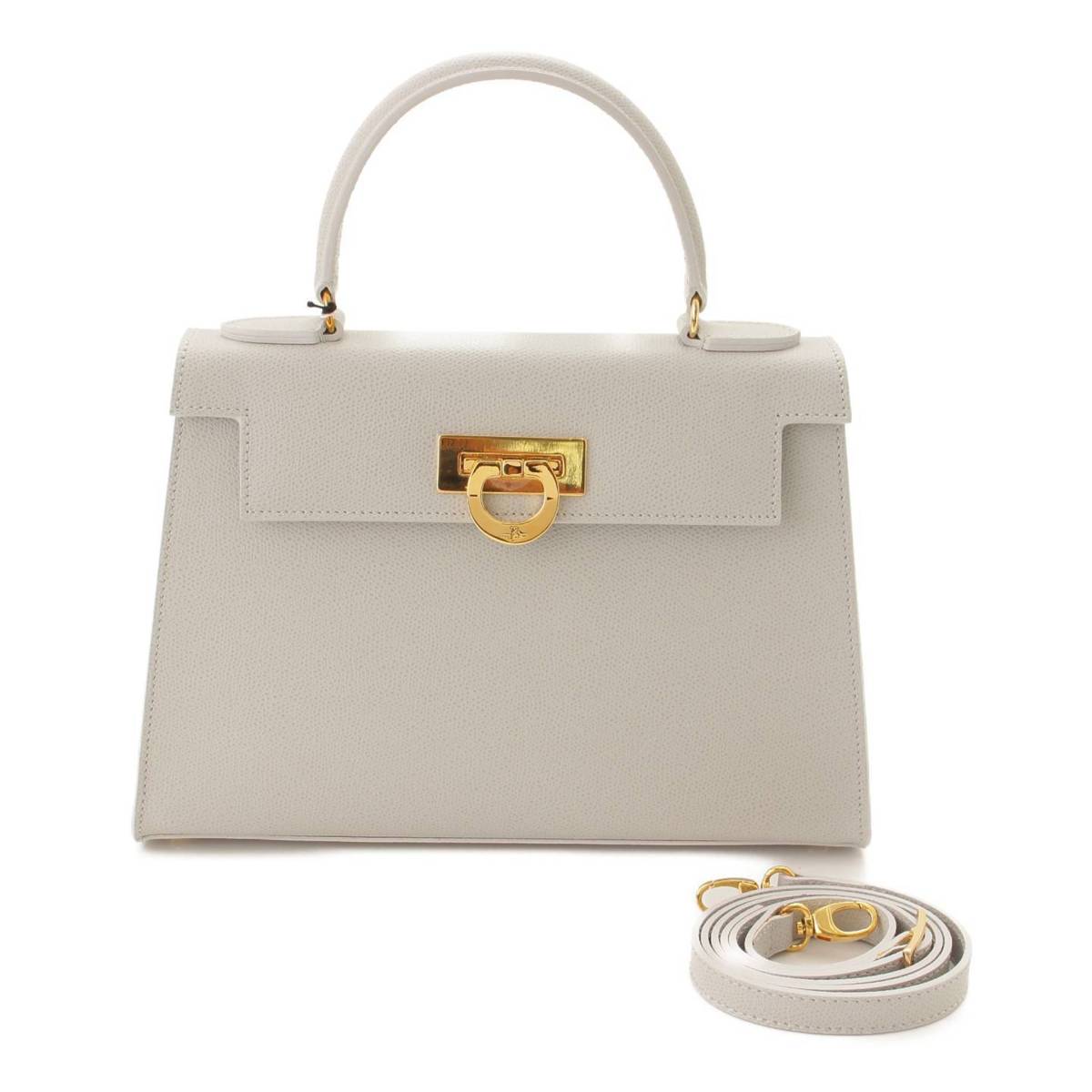 【ソノタ】　カルボッティ 21SS ELENA243 2WAY ハンドバッグ ライトグレー 未使用【中古】【鑑定済・正規品保証】137238のサムネイル