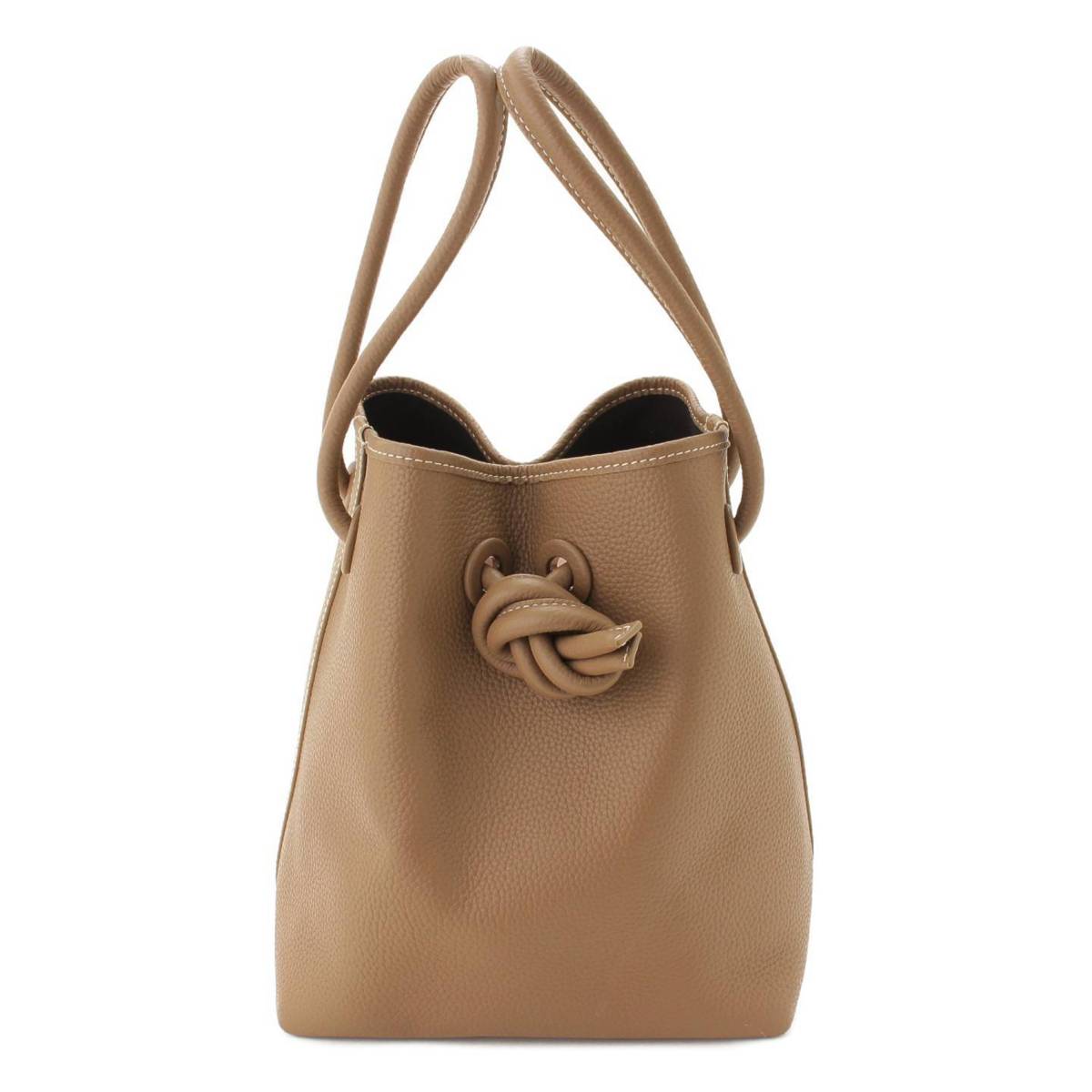 【ヴァジック】VASIC　ボンド BOND レザー 巾着 ハンドバッグ サンド 【中古】【鑑定済・正規品保証】136647のサムネイル