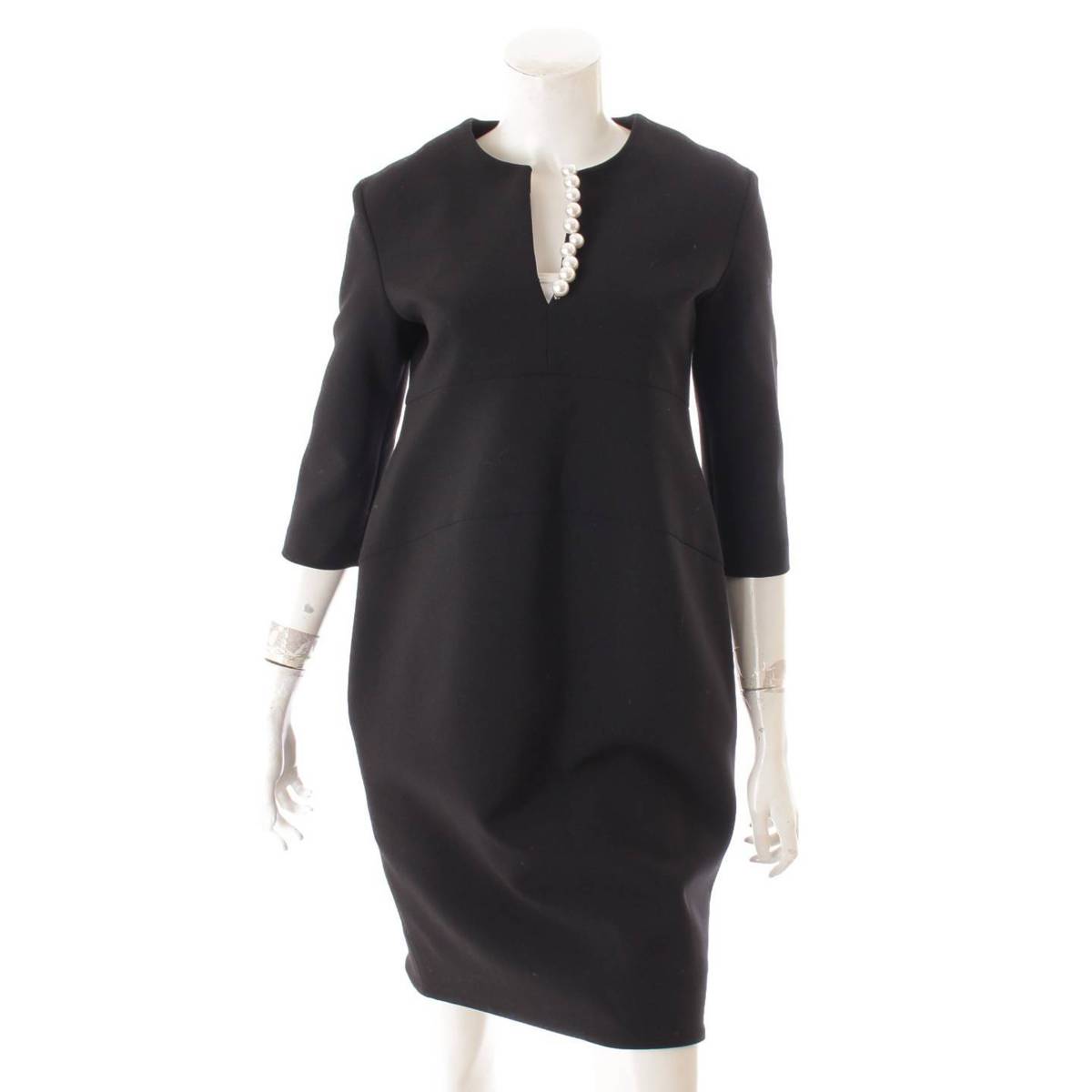 【ヨーコチャン】YOKO CHAN　18SS パール装飾 長袖 ワンピース YCD-118-366 ブラック 38 【中古】【鑑定済・正規品保証】147511のサムネイル