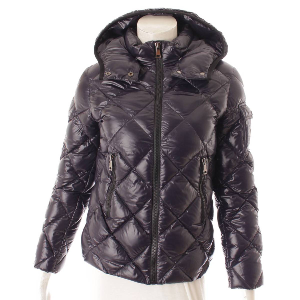 【モンクレール】Moncler　21年 キッズ KAMILE フード キルティング ダウンジャケット 49033 ネイビー 12A 未使用【中古】【鑑定済・正規品保証】150152