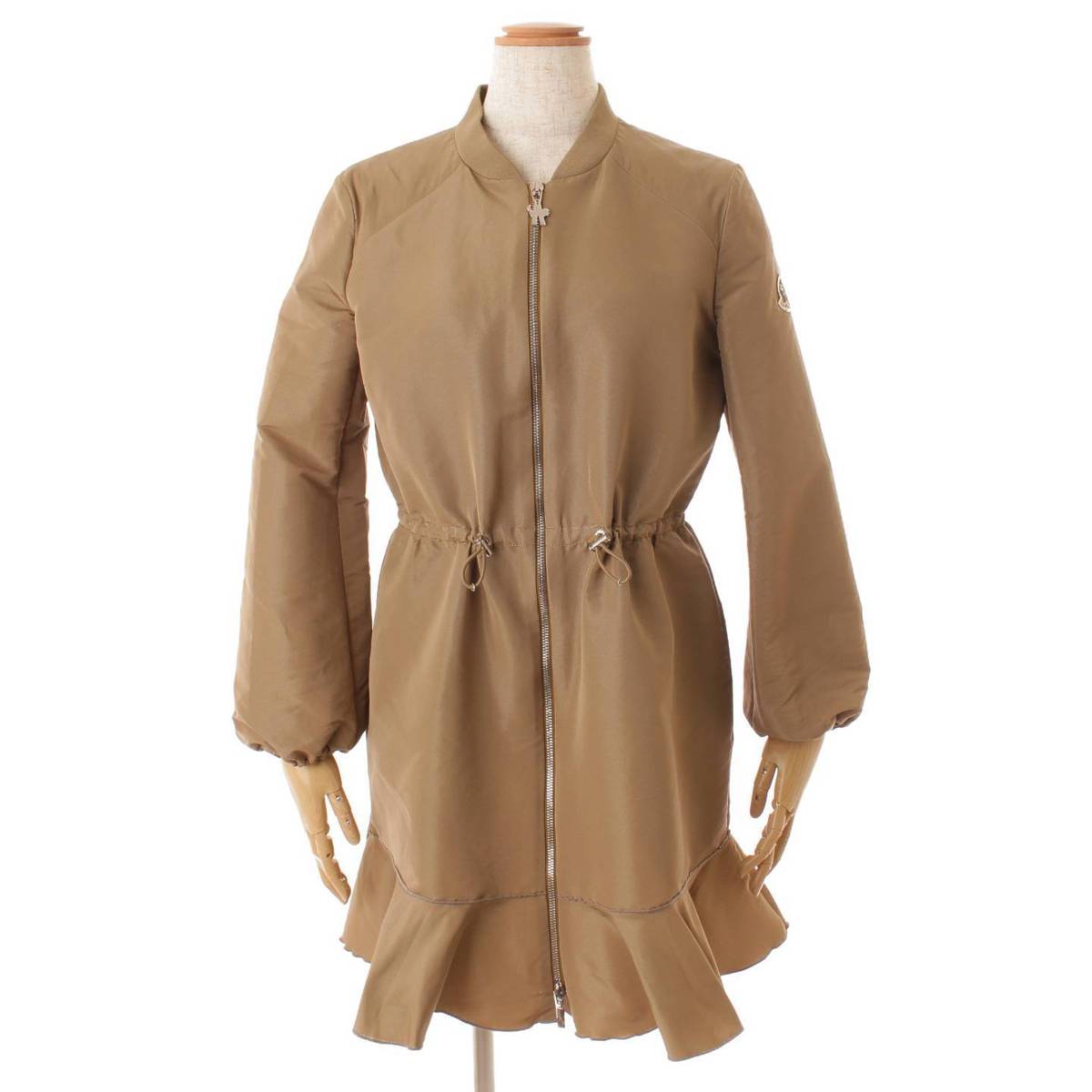 【モンクレール ガム ルージュ】Moncler gum Rouge　16年 CROCUS ナイロン スプリングコート フリル 47102 カーキ 00 【中古】【鑑定済・正規品保証】150501のサムネイル