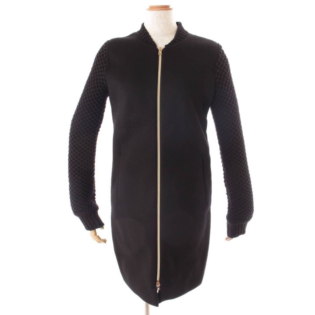 【ヘルノ】Herno　ポンチ ニット 切替 ダウンコート アウター GC0154D ブラック 38 【中古】【鑑定済・正規品保証】152238