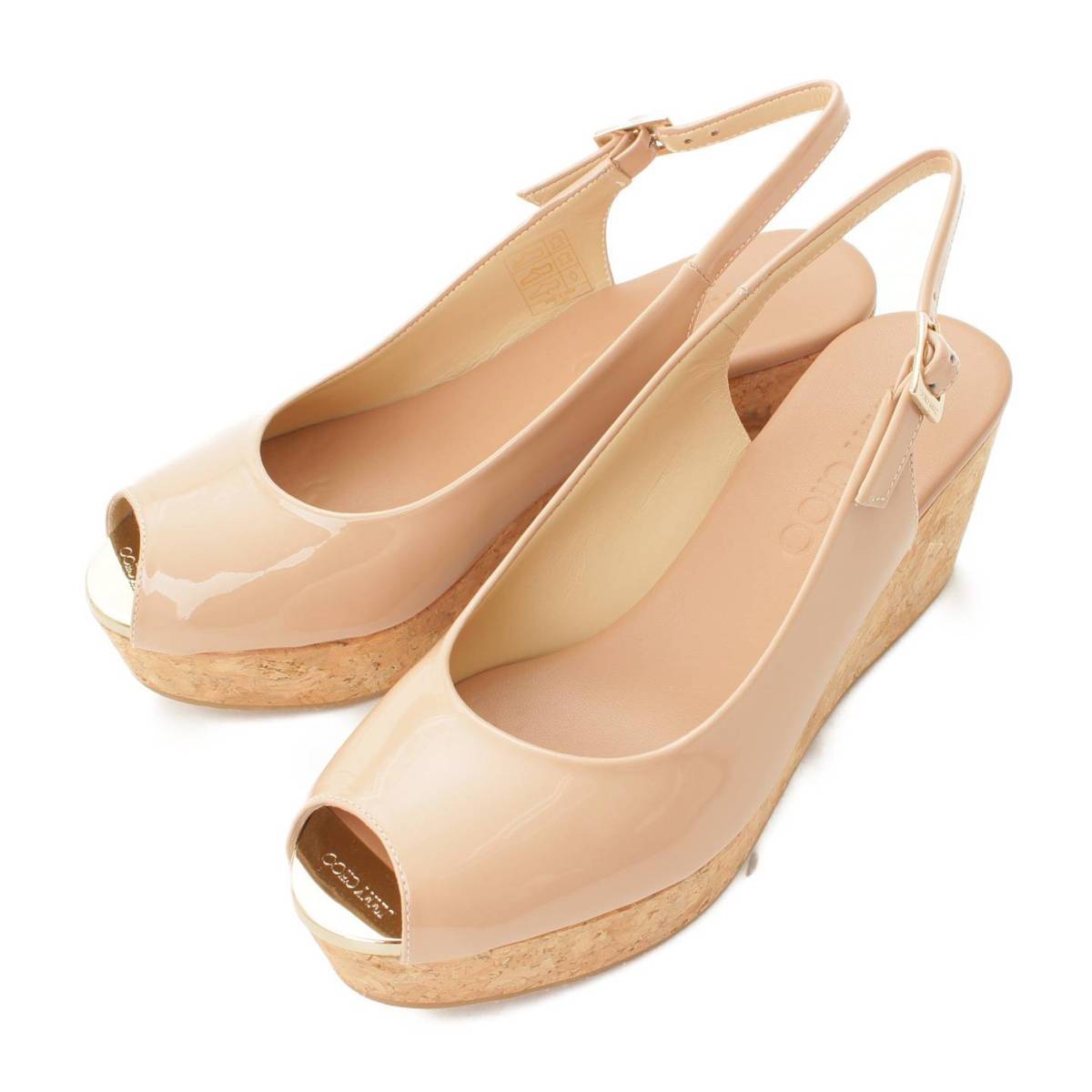 【ジミーチュウ】Jimmy Choo　PRAISE パテントレザー バッグストラップ ウェッジソールサンダル ピンク 36 未使用【中古】【鑑定済・正規品保証】152487のサムネイル