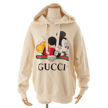 【グッチ】Gucci　20SS ディズニーコラボ ミッキー フードトレーナー パーカー 469251 アイボリー XS 【中古】【鑑定済・正規品保証】153784