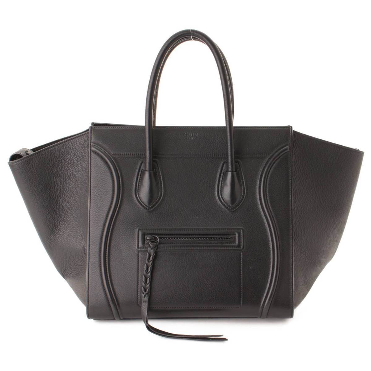【セリーヌ】Celine　ラゲージ ファントム レザー トートバッグ 169953 ブラック 【中古】【鑑定済・正規品保証】162369のサムネイル