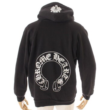 【クロムハーツ】Chrome Hearts　ホースシュー ダガー 裏地サーマル プルオーバー パーカー フーディー ブラック 【中古】【鑑定済・正規品保証】162221