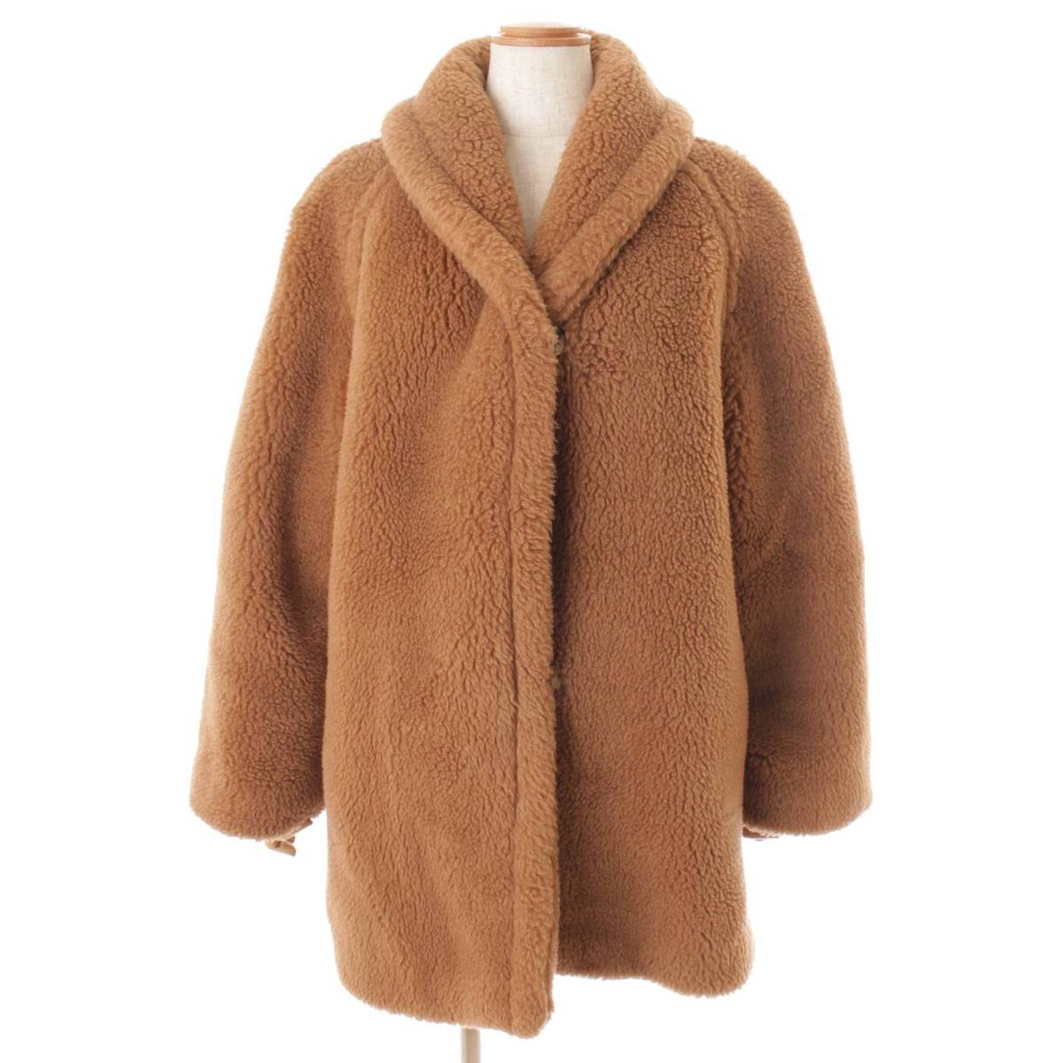 【マックスマーラ】Max mara　テディベア キャメル シルク ショートコート アウター ブラウン 40 【中古】【鑑定済・正規品保証】163024のサムネイル